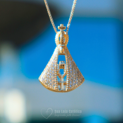 (COMPRE 1 LEVE 2) Colar Nossa Senhora - Dupla Face e Banhado a Ouro